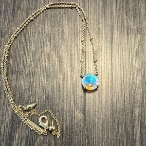 Kendra Scott Gold Necklace with Iridescent Pendant